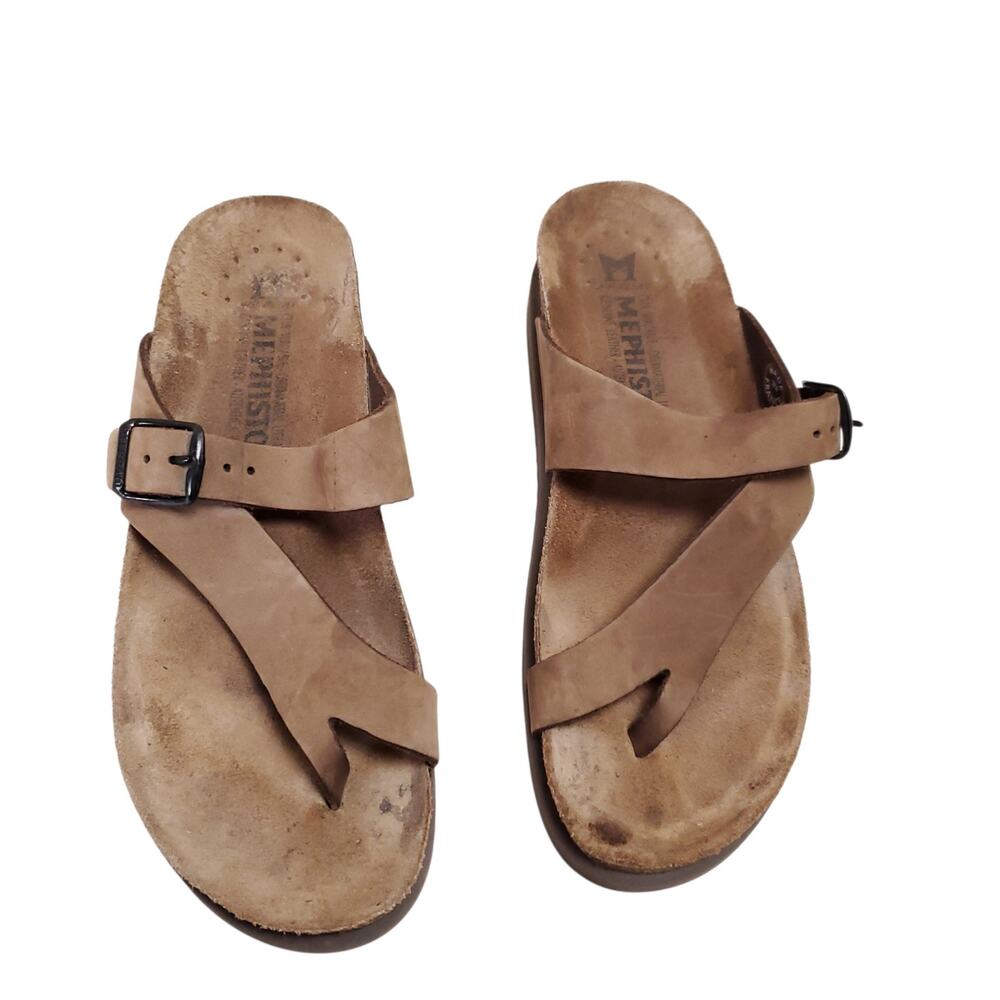 MEPHISTO Helen Tan Leather Strappy comfort Sandals Sz 38 US 8
